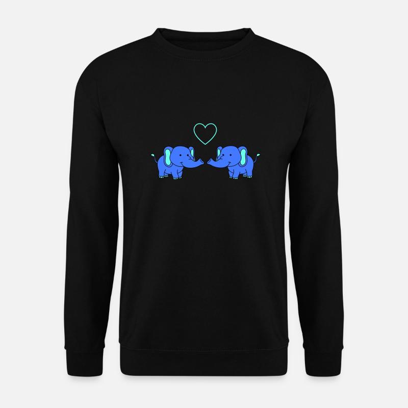 Elephants in love - Unisex Sweatshirt - black