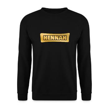 Prénom Hennah - Sweat-shirt Unisexe - noir - Devant - Alina (178cm) & Michal (187cm)