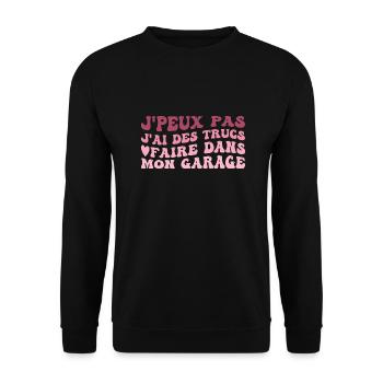 I Have Stuff To Do In My DIY Garage - Unisex Sweatshirt - black - Front - Alina (178cm) & Michal (187cm)