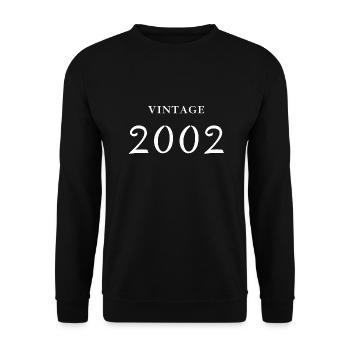 Jahrgang 2002 - Geschenkidee zum Geburtstag - Unisex Pullover - Schwarz - Vorne - Alina (178cm) & Michal (187cm)