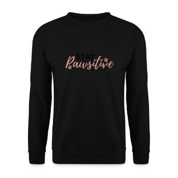 "Stay Pawsitive" for animal lovers and optimists - Unisex Sweatshirt - black - Front - Alina (178cm) & Michal (187cm)