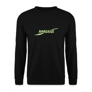 Amadeus als Amadeus - Unisex Pullover - Schwarz - Vorne - Alina (178cm) & Michal (187cm)