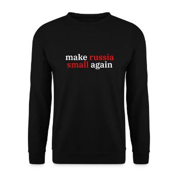 make russia small again - Unisex Pullover - Schwarz - Vorne - Alina (178cm) & Michal (187cm)