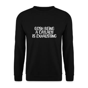 Mon Dieu, être indépendant, c’est épuisant, drôle pour - Sweat-shirt Unisexe - noir - Devant - Alina (178cm) & Michal (187cm)