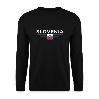 Stylish Slovenia design - Unisex Sweatshirt - black - Front - Alina (178cm) & Michal (187cm)