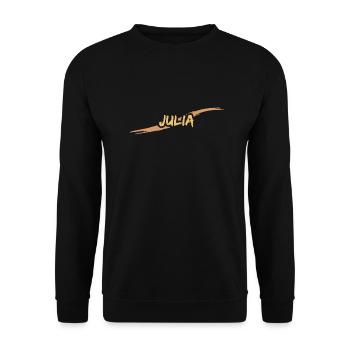 Julia als Julia - Unisex Pullover - Schwarz - Vorne - Alina (178cm) & Michal (187cm)