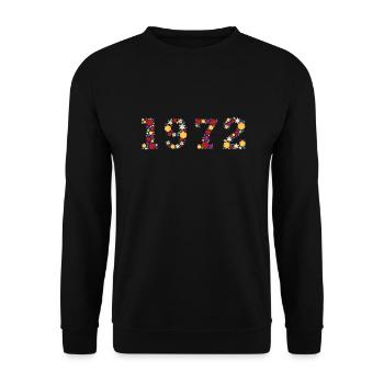 Flowers 1972 - Unisex Pullover - Schwarz - Vorne - Alina (178cm) & Michal (187cm)