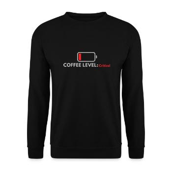 Coffee Level: Critical - Unisex Sweatshirt - black - Front - Alina (178cm) & Michal (187cm)