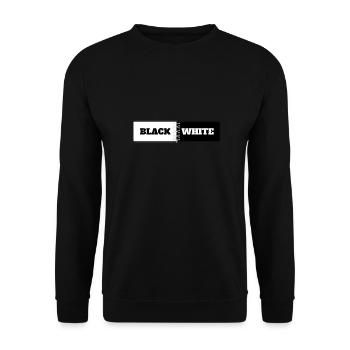 Contraste Textuel Noir et Blanc - Sweat-shirt Unisexe - noir - Devant - Alina (178cm) & Michal (187cm)