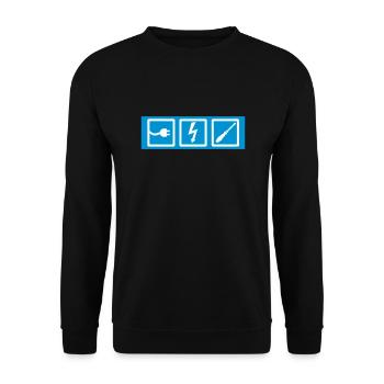 electrician, professions, electrician occupation, electrician - Unisex Sweatshirt - black - Front - Alina (178cm) & Michal (187cm)