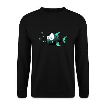 fisch - Unisex Pullover - Schwarz - Vorne - Alina (178cm) & Michal (187cm)
