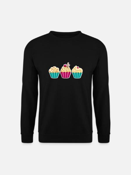 Cupcake - Muffin - Donut - Ice cream - chocolate - - Unisex Sweatshirt - black