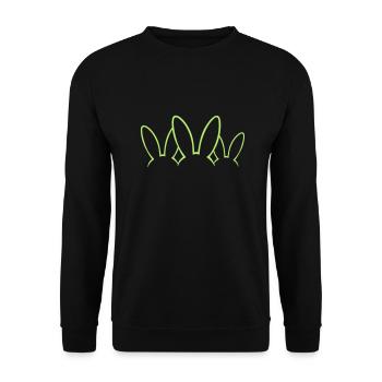 Ostern - Hasen Ohren - Unisex Pullover - Schwarz - Vorne - Alina (178cm) & Michal (187cm)
