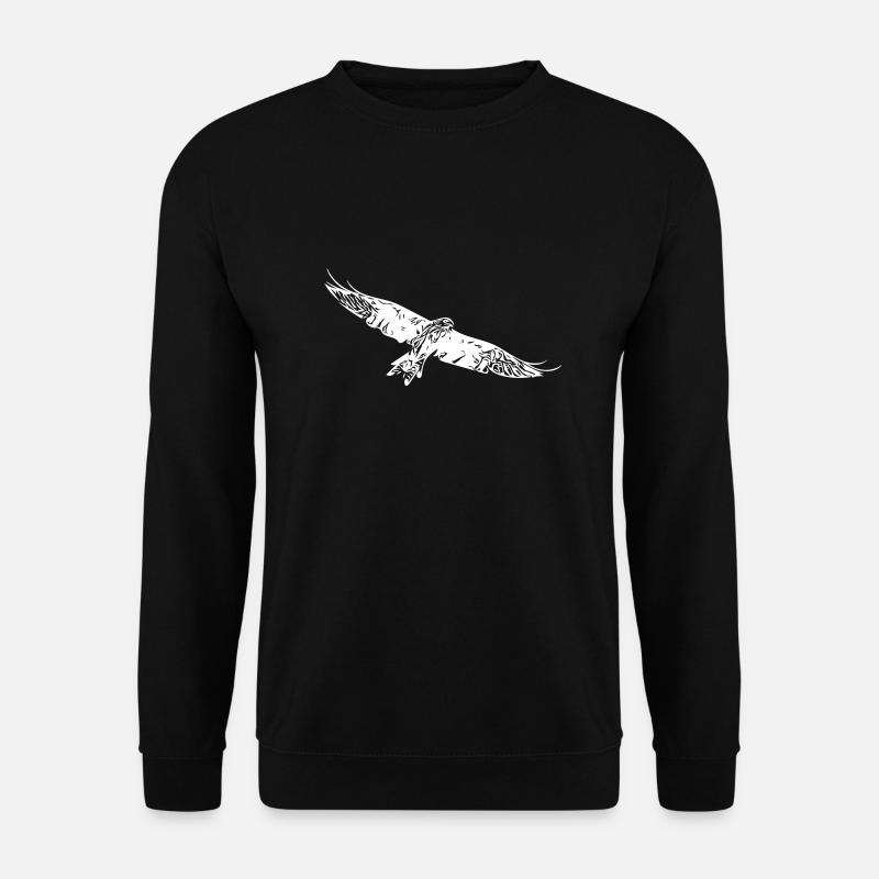 Greifvogel auf breiten Schwingen - Unisex Pullover - Schwarz