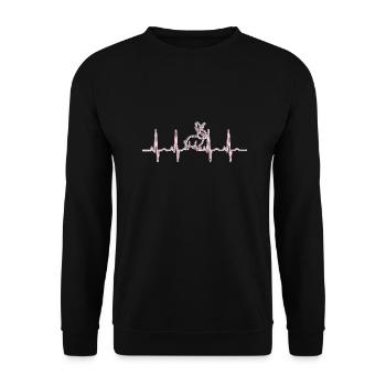 Rabbit Heart Rate - Unisex Sweatshirt - black - Front - Alina (178cm) & Michal (187cm)