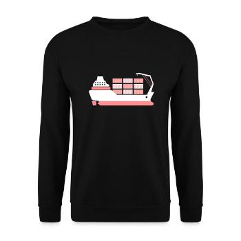 container ship pink - Unisex Sweatshirt - black - Front - Alina (178cm) & Michal (187cm)