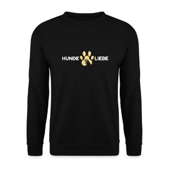 Hunde, Liebe, Spruch, hundepfote - Unisex Pullover - Schwarz - Vorne - Alina (178cm) & Michal (187cm)