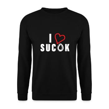 I love Sucuk türkische Knoblauch Wurst - Unisex Pullover - Schwarz - Vorne - Alina (178cm) & Michal (187cm)