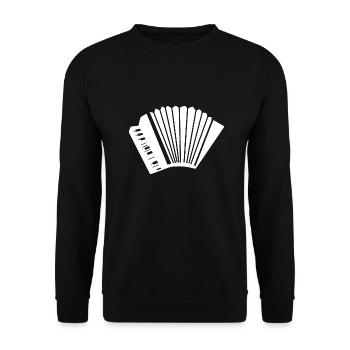 Geschenk Akkordeon Silhouette Volksmusik Musiker - Unisex Pullover - Schwarz - Vorne - Alina (178cm) & Michal (187cm)