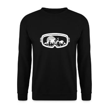Skiers Goggles Skiing Mountains Ski Moon Mountain - Unisex Sweatshirt - black - Front - Alina (178cm) & Michal (187cm)