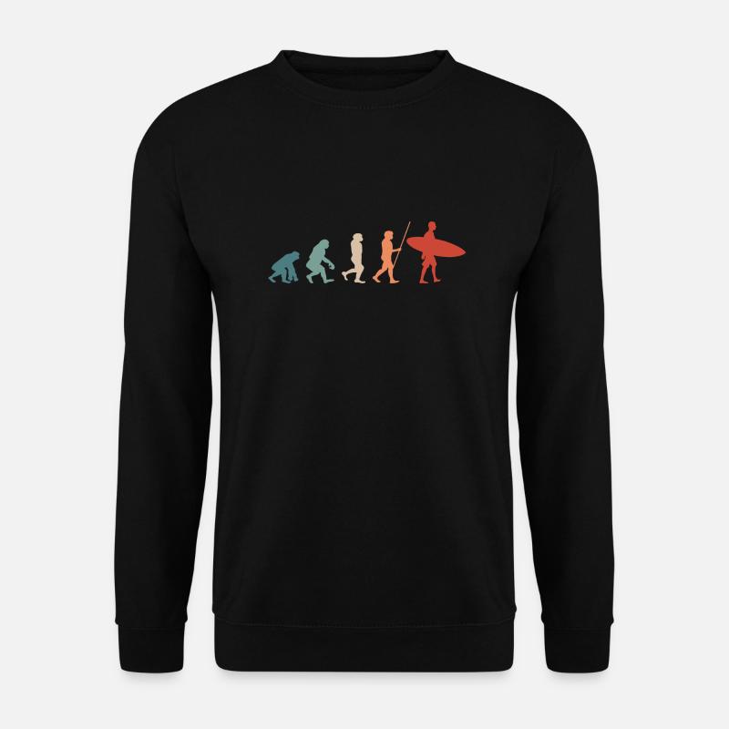 Surfing Surfer Retro Evolution - Unisex Sweatshirt - black