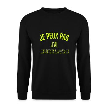 JE PEUX PAS J AI ENSILAGE - Sweat-shirt Unisexe - noir - Devant - Alina (178cm) & Michal (187cm)