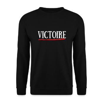 T-shirt Victoire Prénom Cadeau Baptême Naissance - Sweat-shirt Unisexe - noir - Devant - Alina (178cm) & Michal (187cm)