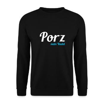 Köln Porz - mein Veetel - Rhein - Domstadt - Unisex Pullover - Schwarz - Vorne - Alina (178cm) & Michal (187cm)