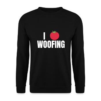 i love woofing - Unisex Sweatshirt - black - Front - Alina (178cm) & Michal (187cm)