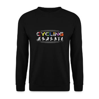 Cycling, road bike, cycling, colourful - Unisex Sweatshirt - black - Front - Alina (178cm) & Michal (187cm)