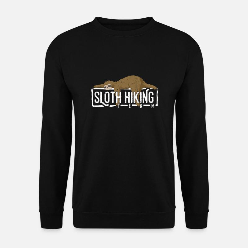 Sloth Hiking Team Faultier Wanderteam spazieren - Unisex Pullover - Schwarz