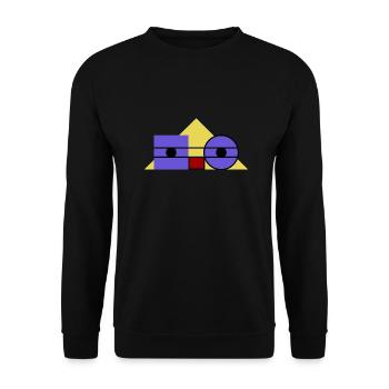 Roboface - das freundliche nerdy Roboter Gesicht - Unisex Pullover - Schwarz - Vorne - Alina (178cm) & Michal (187cm)