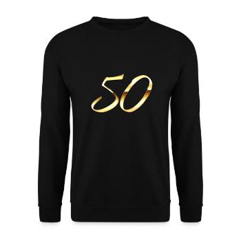 Gold 50 - Unisex Pullover - Schwarz - Vorne - Alina (178cm) & Michal (187cm)
