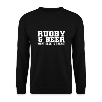 Rugby Beer qu’y a-t-il d’autre ici? - Sweat-shirt Unisexe - noir - Devant - Alina (178cm) & Michal (187cm)