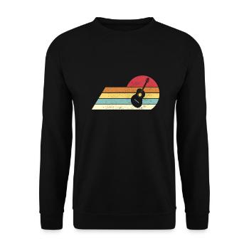 Guitar Retro Guitarist Musician rock and roll - Unisex Sweatshirt - black - Front - Alina (178cm) & Michal (187cm)
