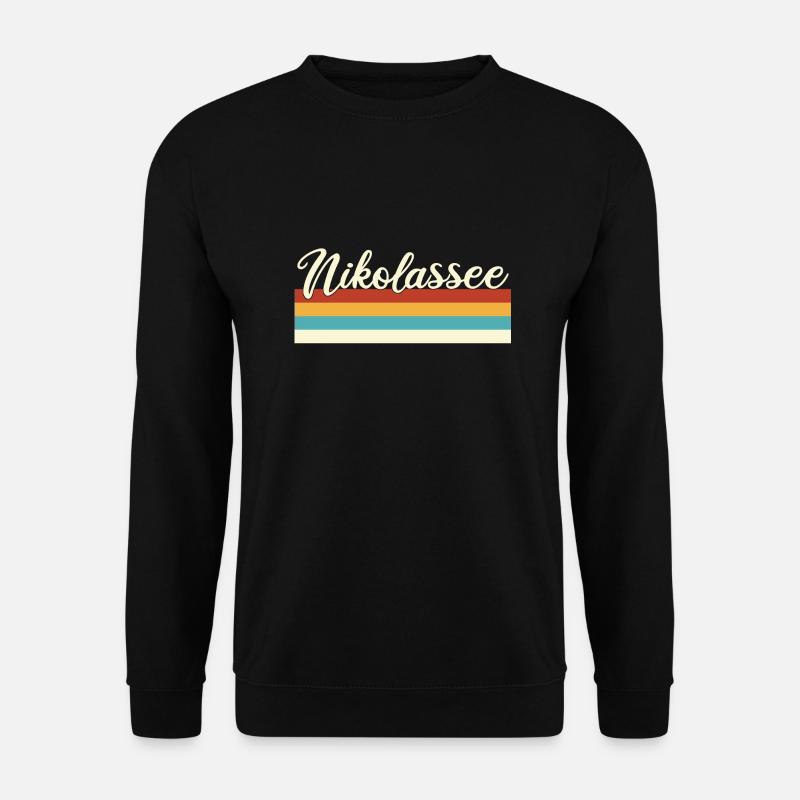 Nikolassee - Zehlendorf - Berlin - Retro - Vintage - Unisex Pullover - Schwarz