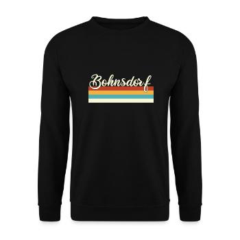 Bohnsdorf - Treptow - Köpenick - Berlin - Retro - Unisex Pullover - Schwarz - Vorne - Alina (178cm) & Michal (187cm)