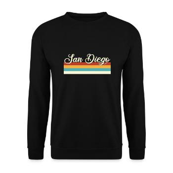 San Diego - California - Retro - Vintage - USA - Unisex Sweatshirt - black - Front - Alina (178cm) & Michal (187cm)