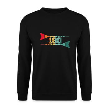 Funny Vintage Retro Darts Shirt Dart 180 - Unisex Sweatshirt - black - Front - Alina (178cm) & Michal (187cm)