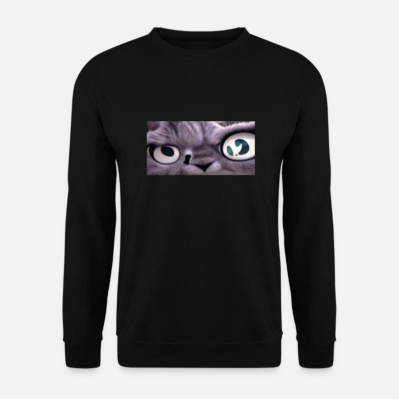 Cat looks at you - Unisex Pullover - Schwarz