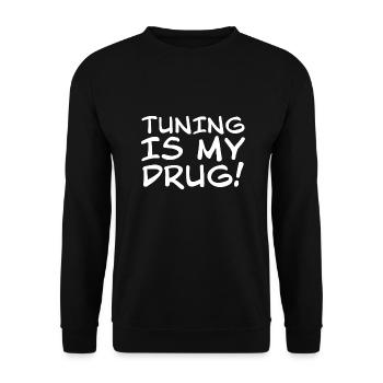 Tuning is my Drug Auto Turbo Leidenschaft Geschenk - Unisex Pullover - Schwarz - Vorne - Alina (178cm) & Michal (187cm)
