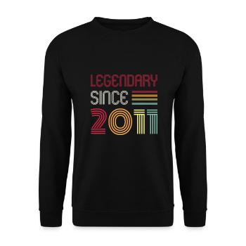 Birthday Legendary Since 2011 - Unisex Sweatshirt - black - Front - Alina (178cm) & Michal (187cm)
