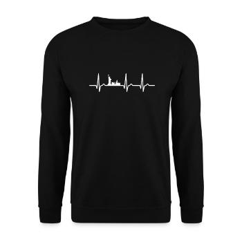 Herzkurve New York - Travel - USA - Unisex Sweatshirt - black - Front - Alina (178cm) & Michal (187cm)