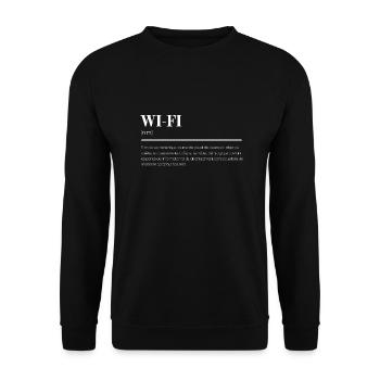 Définition Wi-Fi humoristique - Cadeau geek gamer - Sweat-shirt Unisexe - noir - Devant - Alina (178cm) & Michal (187cm)