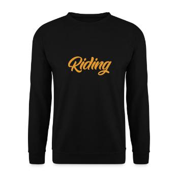 Riding - Riding - Horse - Horses - Slogan - Saying - Unisex Sweatshirt - black - Front - Alina (178cm) & Michal (187cm)