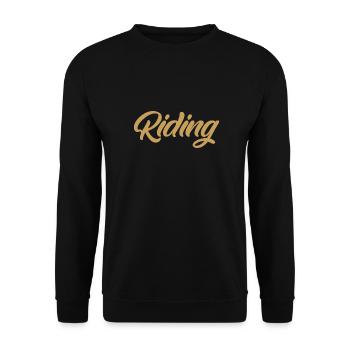 Riding - Riding - Horse - Horses - Slogan - Saying - Unisex Sweatshirt - black - Front - Alina (178cm) & Michal (187cm)