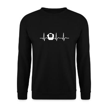 Courbe ECG - Courbe cardiaque - Karl Marx - Sweat-shirt Unisexe - noir - Devant - Alina (178cm) & Michal (187cm)