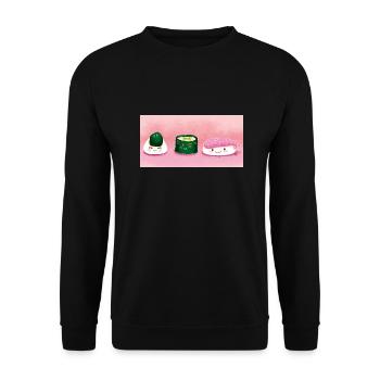Happy Sushi - Unisex Sweatshirt - black - Front - Alina (178cm) & Michal (187cm)