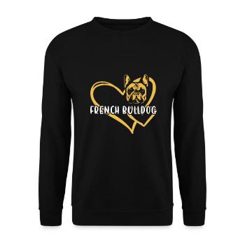 Cœur de bouledogue français - Sweat-shirt Unisexe - noir - Devant - Alina (178cm) & Michal (187cm)