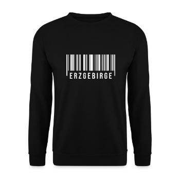 Erzgebirge Strichcode - Unisex Pullover - Schwarz - Vorne - Alina (178cm) & Michal (187cm)